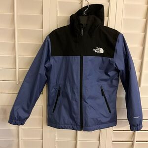 The North Face Blue and Black Kids' Hooded Rain Jacket